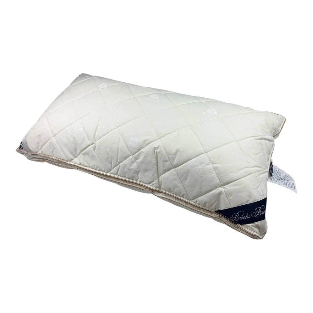 Brooks Brothers Wool King Pillow NWT 100% Wool Fill Cotton Shell Cream 20x36